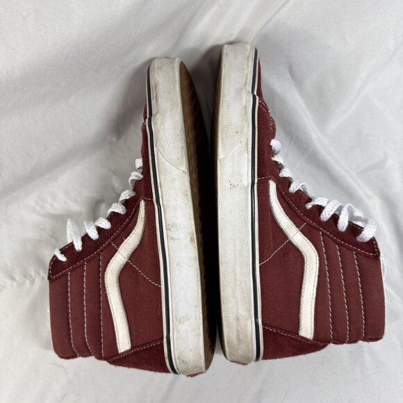 Vans Old Skool Hi Shoes Athletic Canvas Skate Sneakers Maroon Mens 7.5 Women’s 9 - Picture 8 of 10
